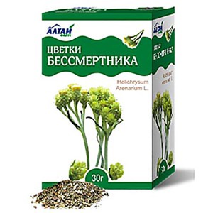 Бессмертника цветы 30 г. - аптечная упаковка. Бессмертник - народное средство от опоясывающего лишая.