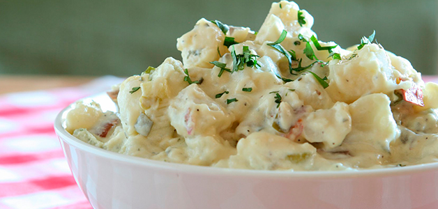 Теплый картофельный салат Картофельный салат с беконом
