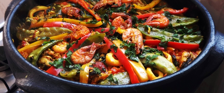 Паэлья с морепродуктами классическая испанская паэлья с морепродуктами