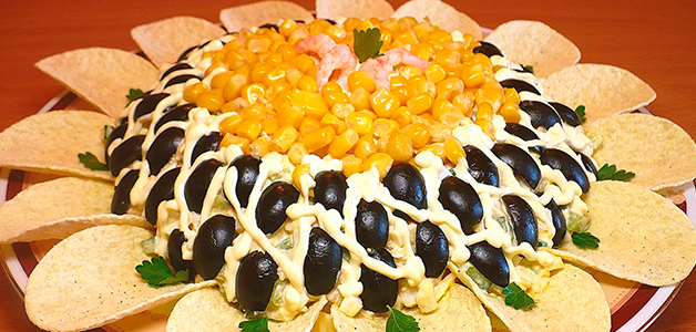 Салат подсолнух классический Салат подсолнух с курицей