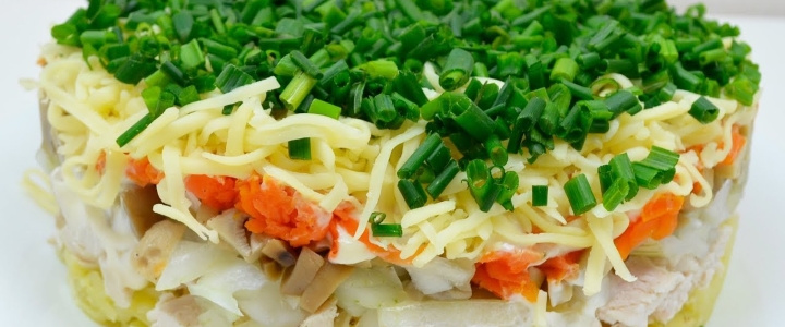 Салат “Русская красавица” с курой классический салат Русская красавица