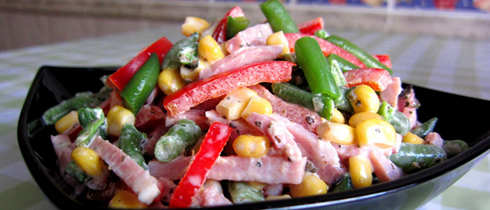Вкусный салат с болгарским перцем Простой салат с болгарским перцем