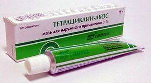 Тетрациклиновая мазь от прыщей как полезное лечебное средство Тетрациклиновая мазь в упаковке.